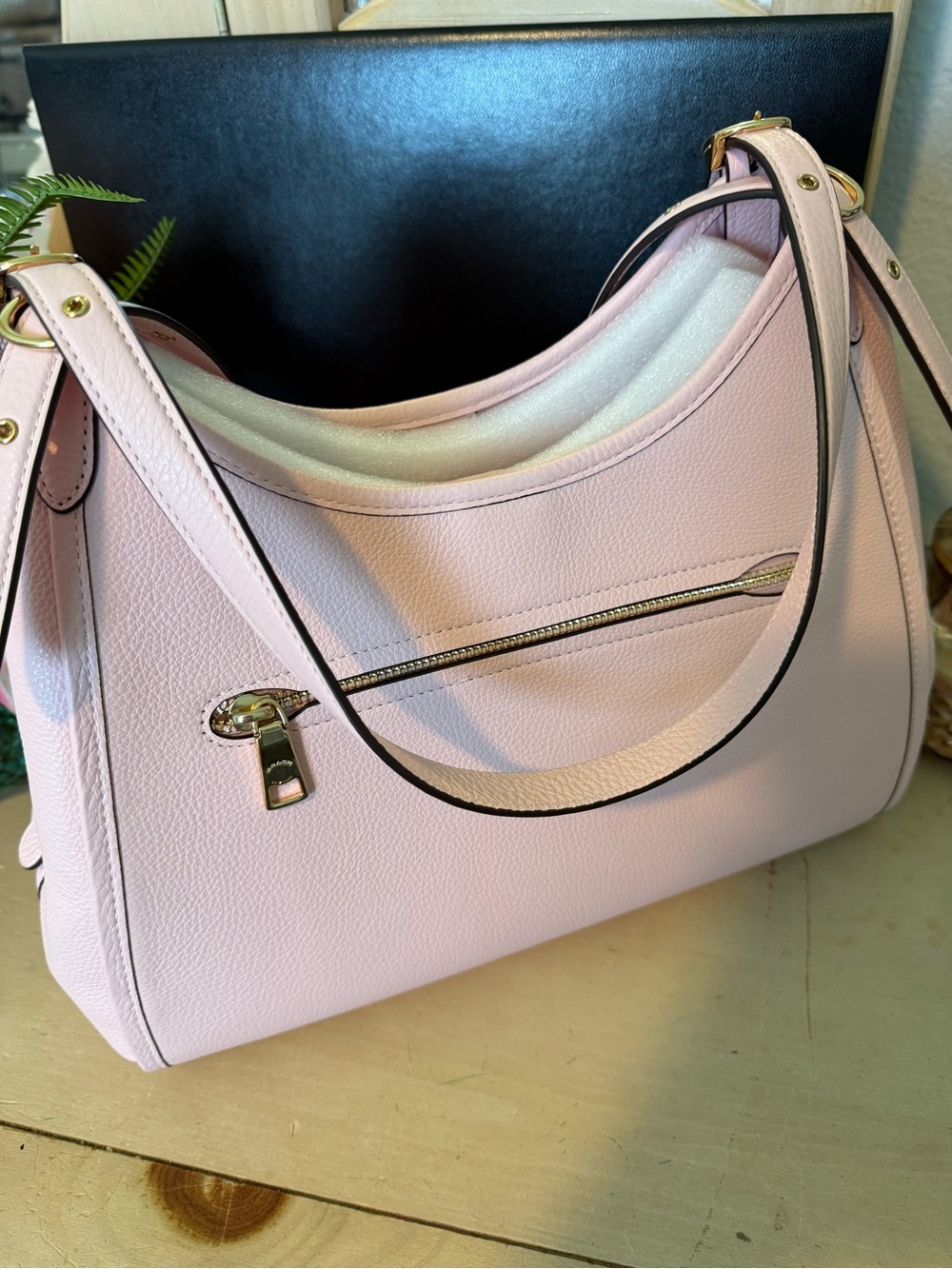Coach Pastel Pink Shoulder Bag with Gold Hardware